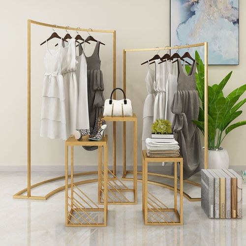 服装店展示架欧式衣服架子女装店鞋帽架简约落地式女装组合衣架